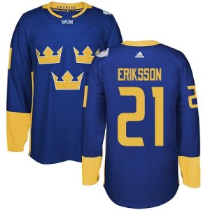 Kinder Team Schweden #21 Loui Eriksson Authentic Königsblau Auswärts 2016 World Cup